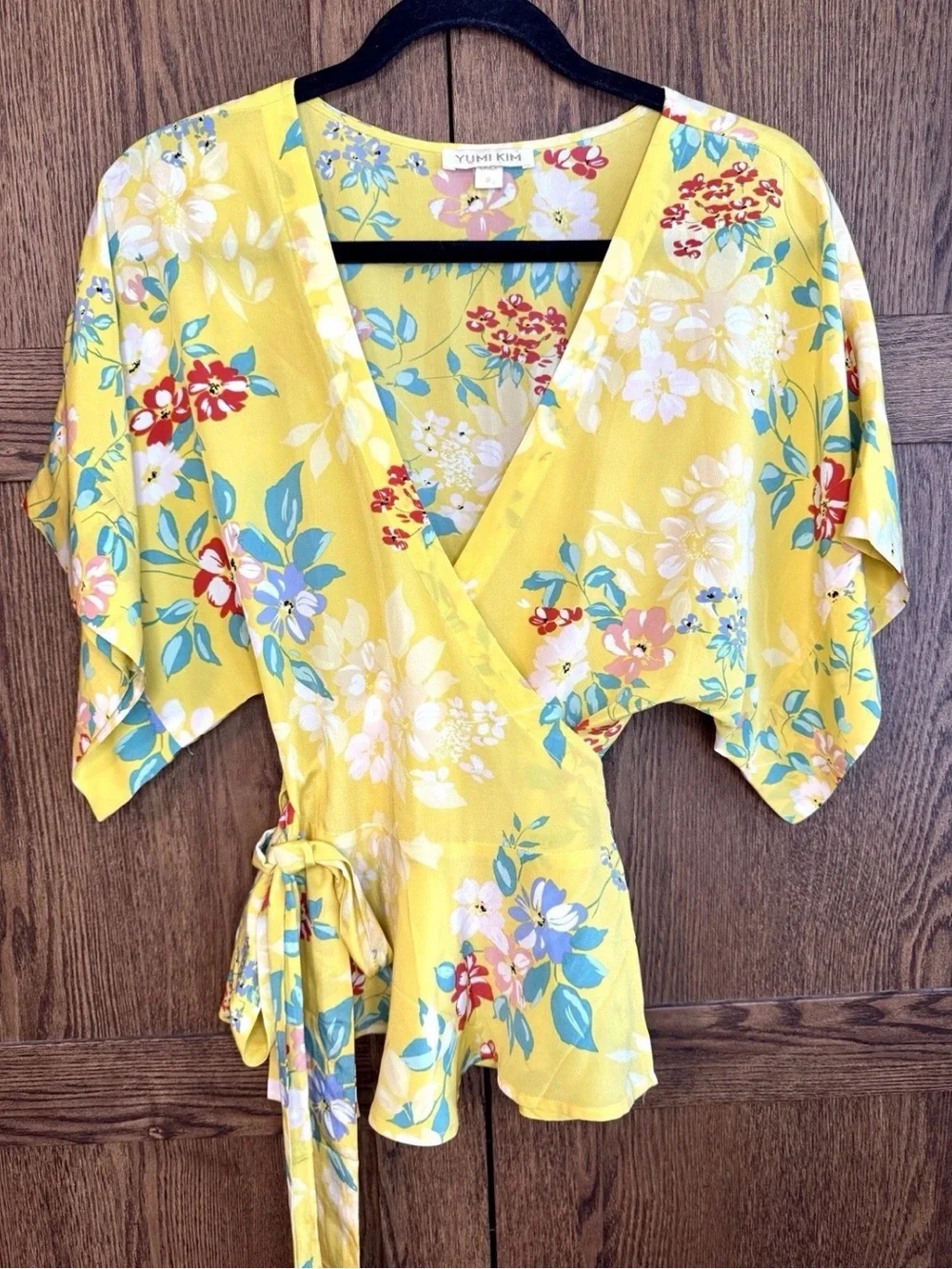 Anthropologie Yumi Kim-Thats A Wrap Happy Days Top Silk Floral-Size Small-NWT